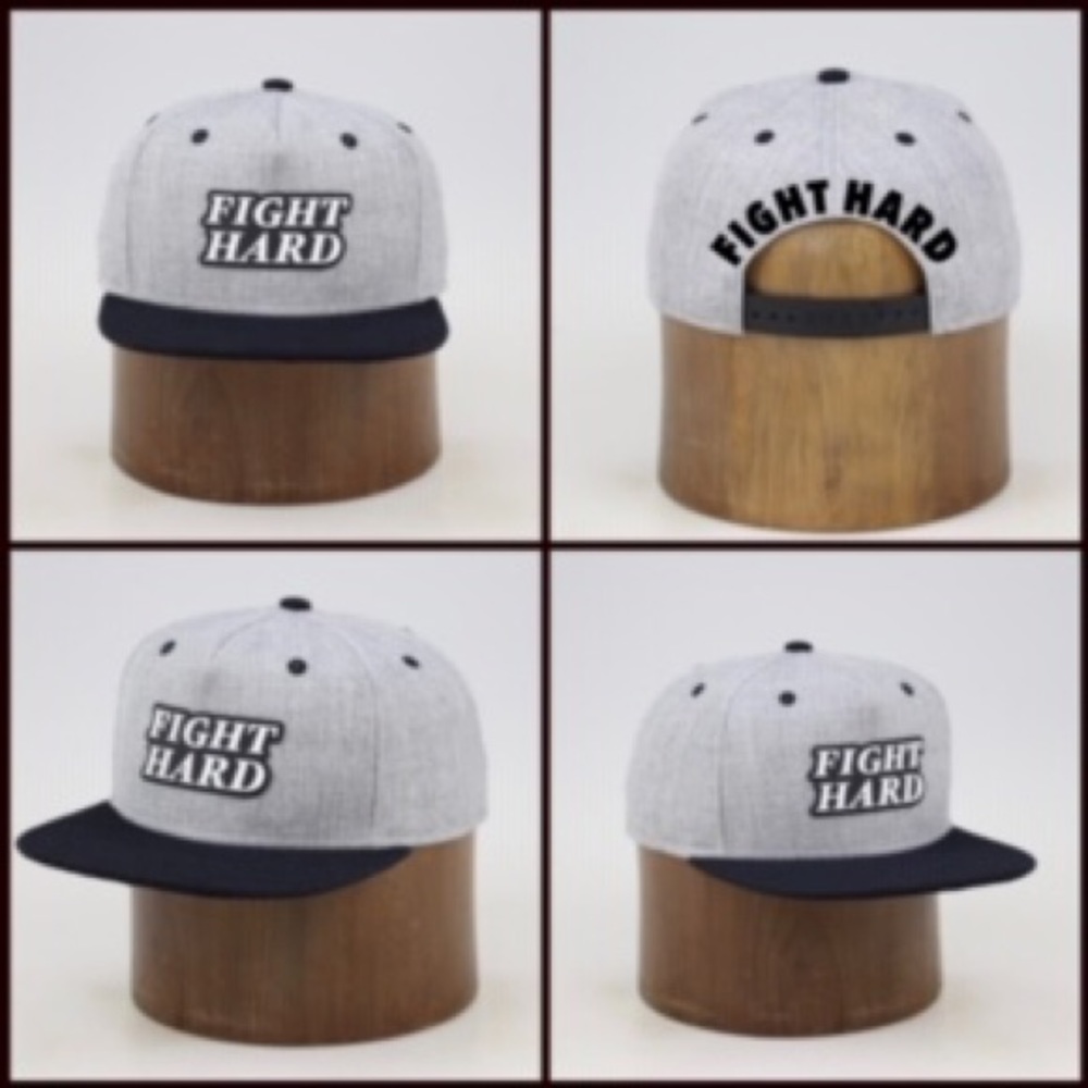 Fight hard adjustable grey cap. Unisex